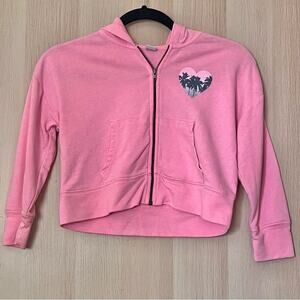 Old Navy Girls Pink Heart Zip Up Jacket